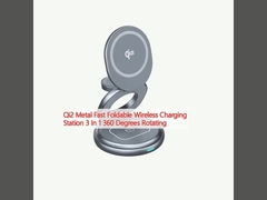 Qi2 Metal Fast Foldable Wireless Charging Station 3 trong 1 360 độ xoay